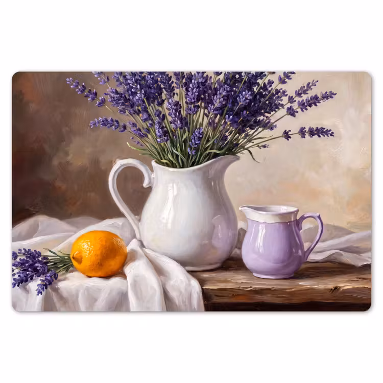 Placemat - 6 stuks - Bloemen - Stilleven - Paars — 7