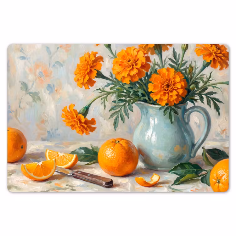 Placemat - 6 stuks - Eten - Oranje - Kunst — 7