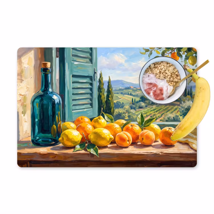 Placemat - 6 stuks - Fles - Fruit - Stilleven — 1