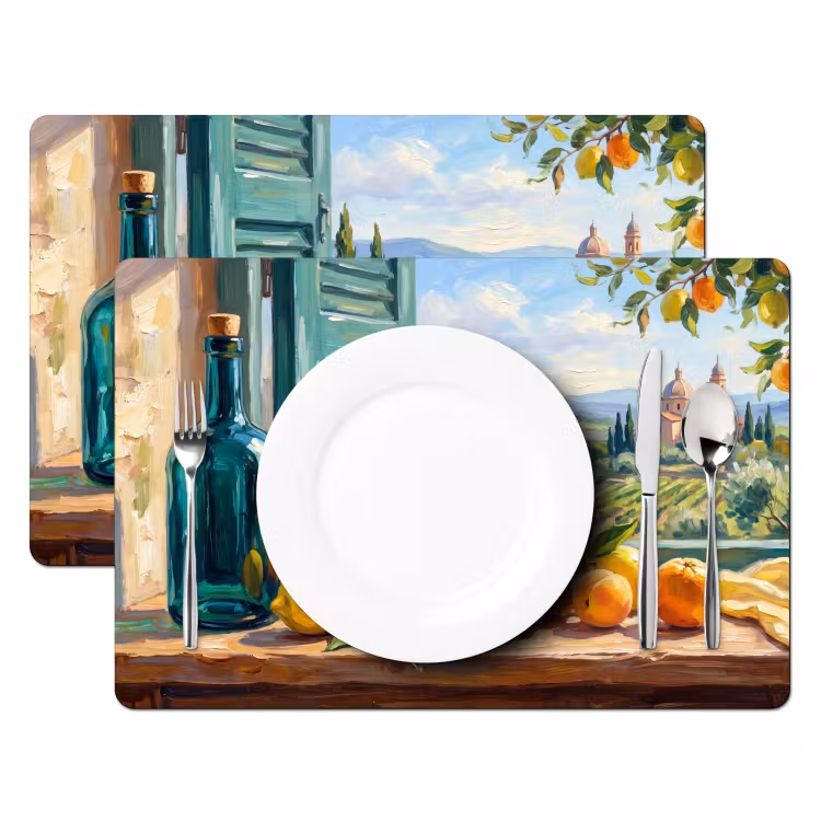 Placemat - 6 stuks - Fles - Fruit - Stilleven — 2
