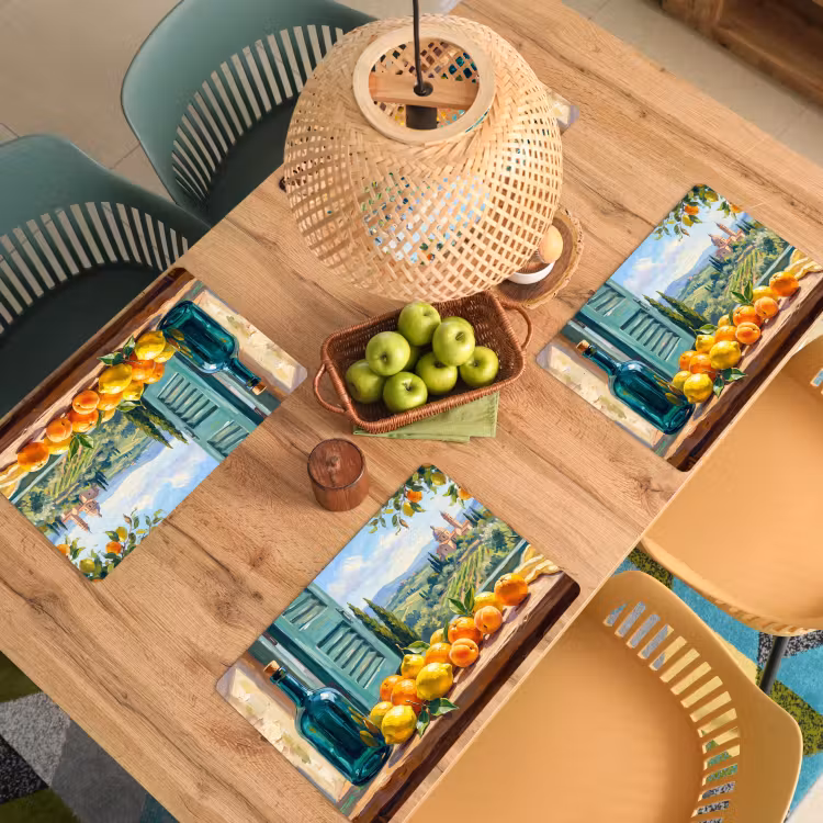 Placemat - 6 stuks - Fles - Fruit - Stilleven — 6