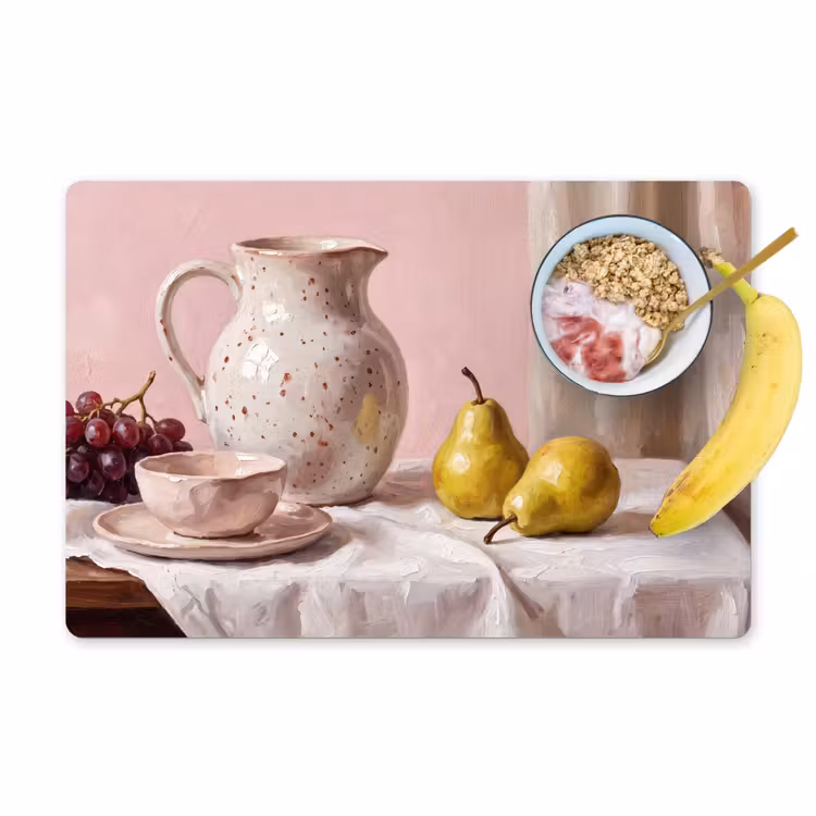 Placemat - 6 stuks - Stilleven - Fruit - Roze — 1