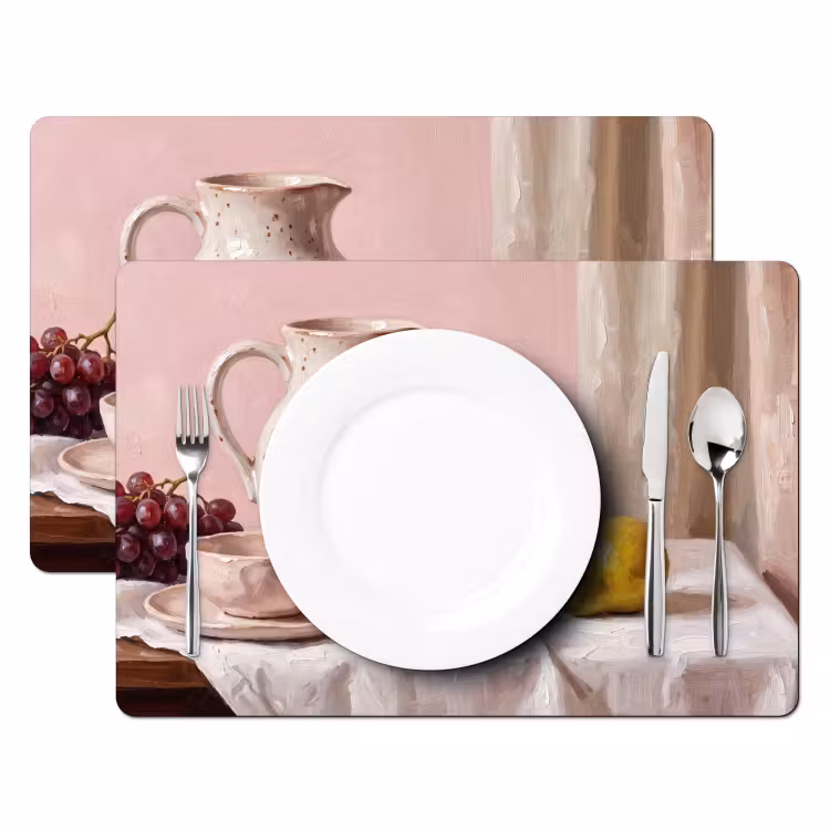 Placemat - 6 stuks - Stilleven - Fruit - Roze — 2