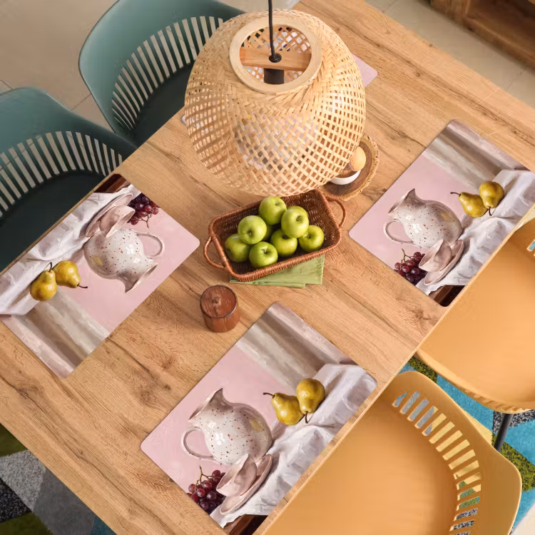 Placemat - 6 stuks - Stilleven - Fruit - Roze — 6