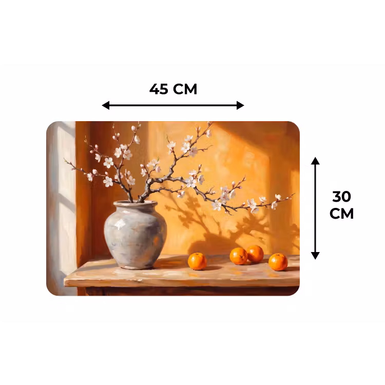 Placemat - 6 stuks - Witte bloemen - Stilleven — 3