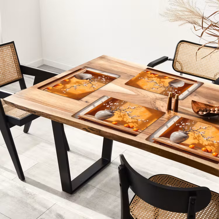 Placemat - 6 stuks - Witte bloemen - Stilleven — 5