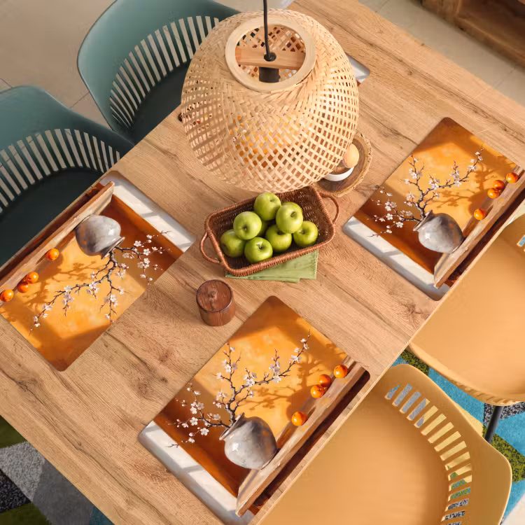 Placemat - 6 stuks - Witte bloemen - Stilleven — 6