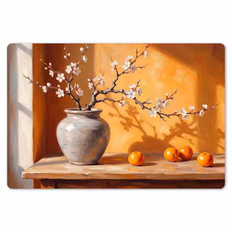 Placemat - 6 stuks - Witte bloemen - Stilleven — 7