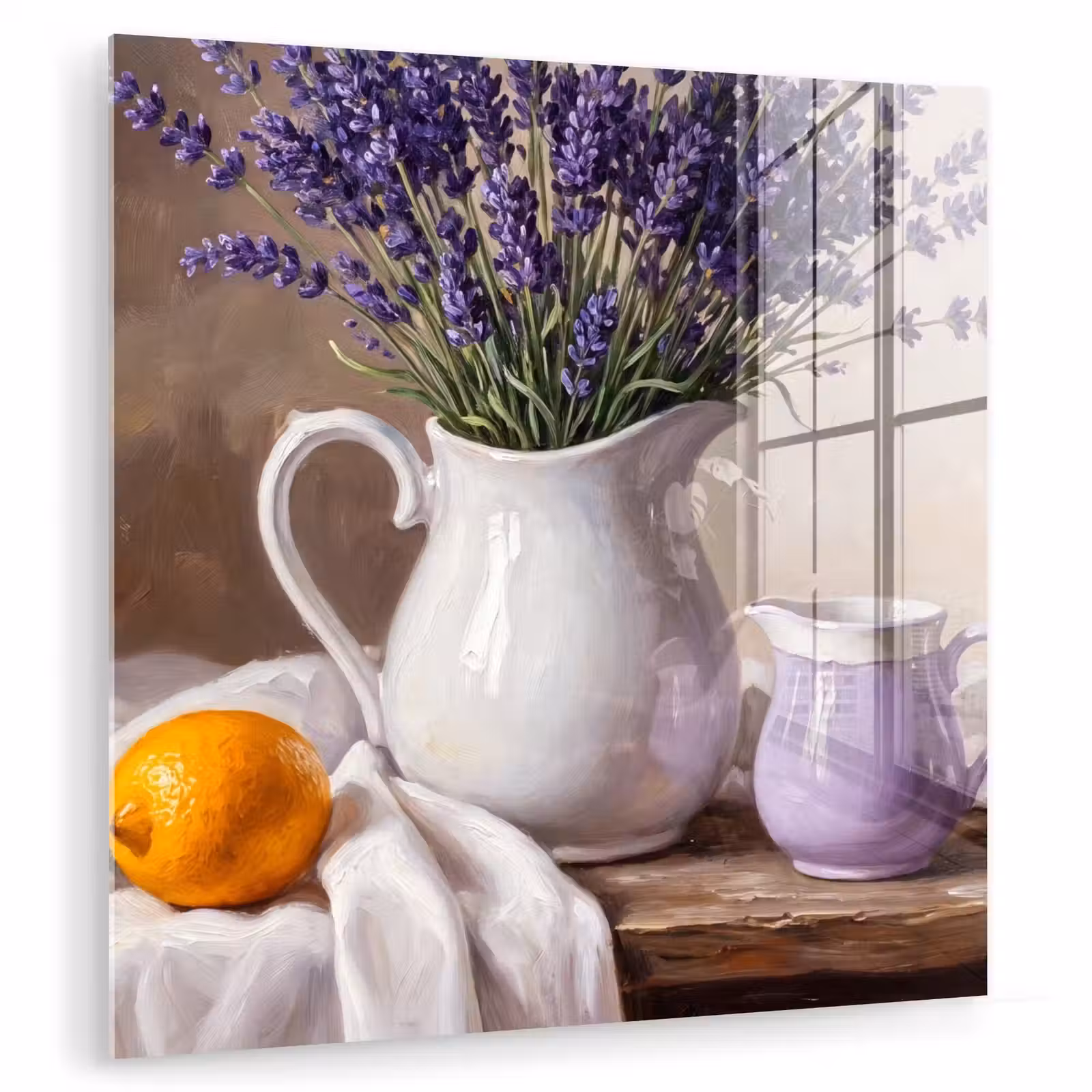 Glas schilderij - Bloemen - Stilleven - Paars — 1