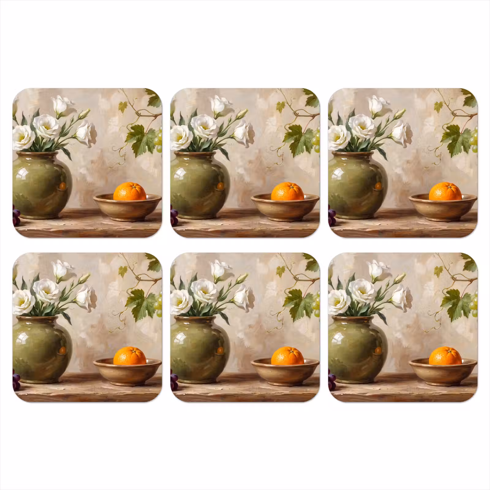 Onderzetter - Bloemen - Fruit - Stilleven — 1