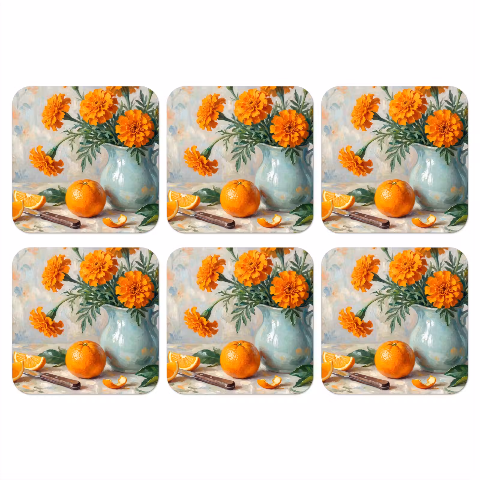 Onderzetter - Eten - Oranje - Kunst — 1
