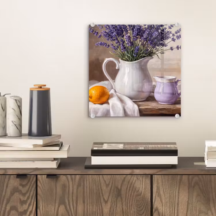 Glas schilderij - Bloemen - Stilleven - Paars — 2