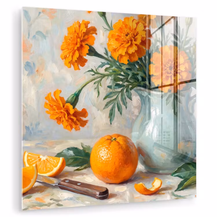 Glas schilderij - Eten - Oranje - Kunst — 1