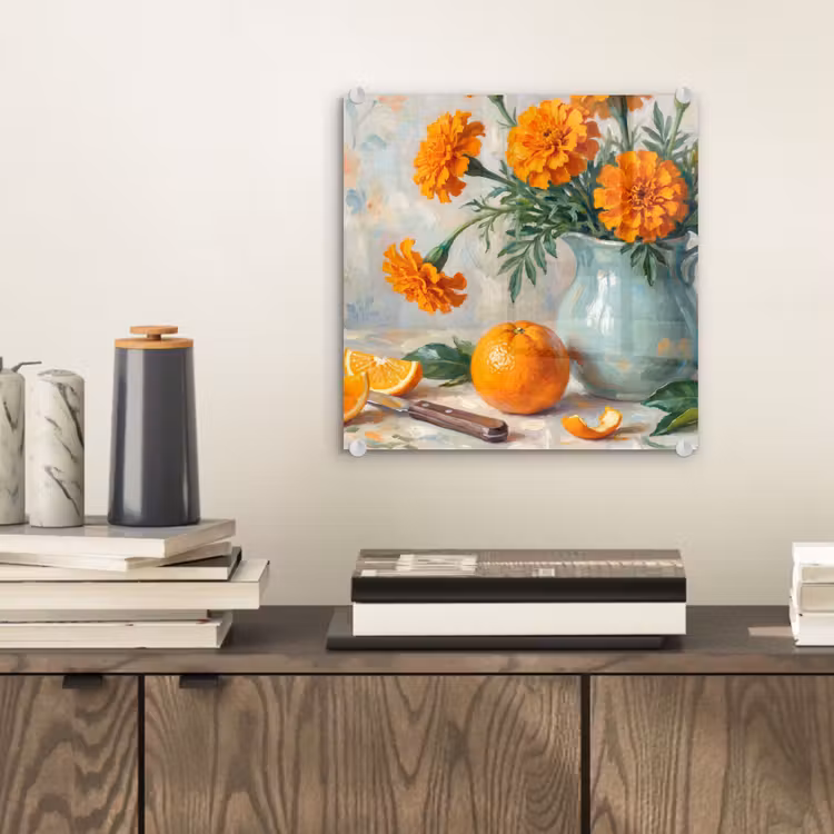 Glas schilderij - Eten - Oranje - Kunst — 2