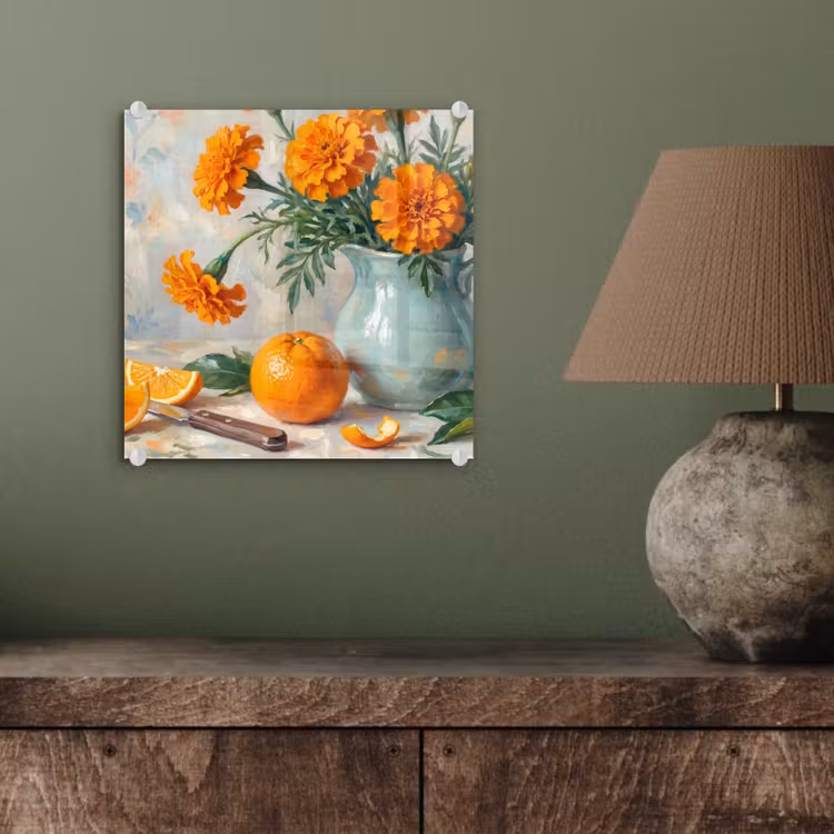 Glas schilderij - Eten - Oranje - Kunst — 4