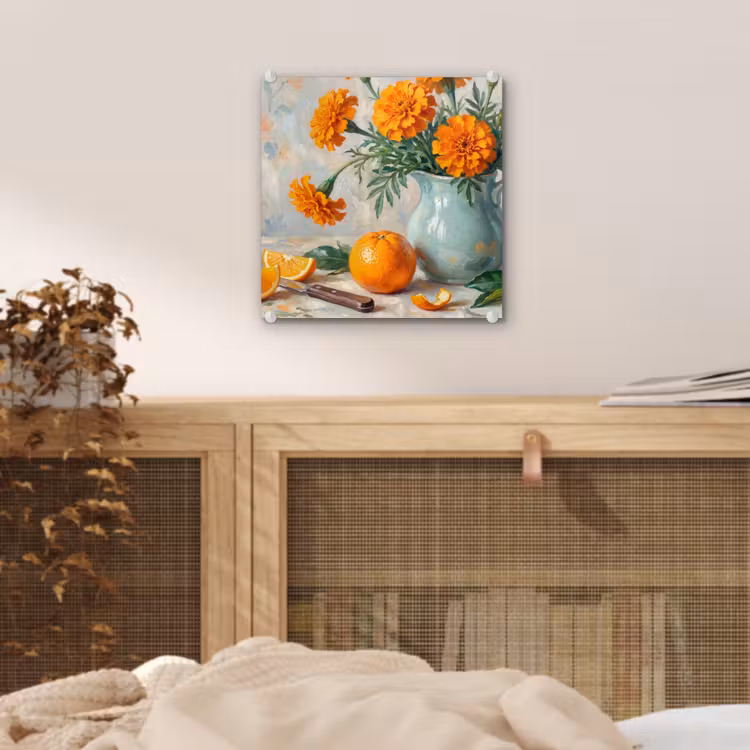 Glas schilderij - Eten - Oranje - Kunst — 5