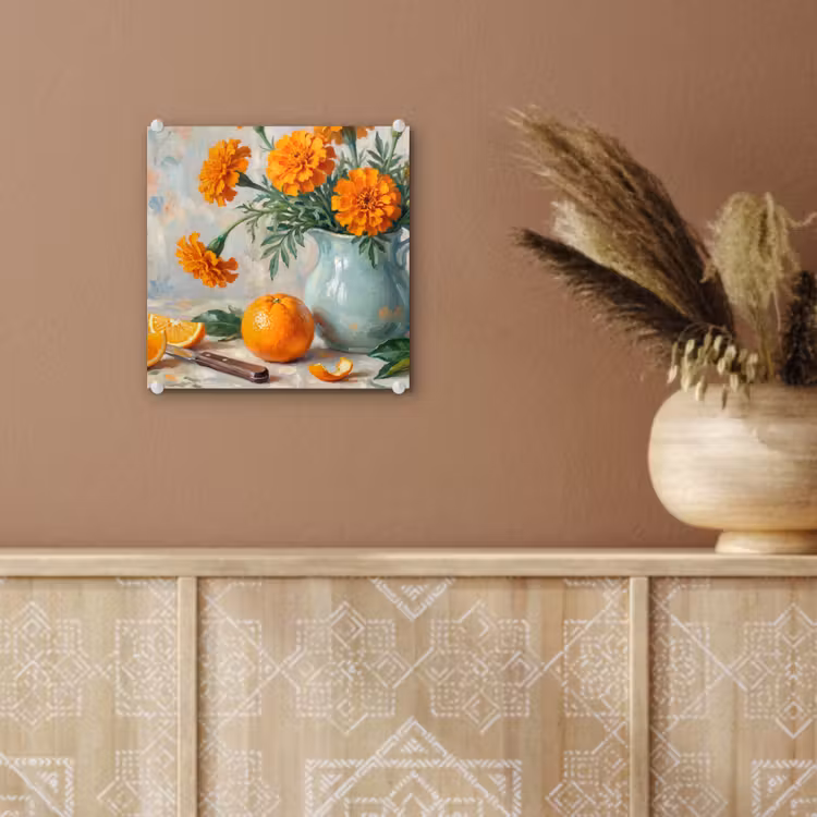 Glas schilderij - Eten - Oranje - Kunst — 6