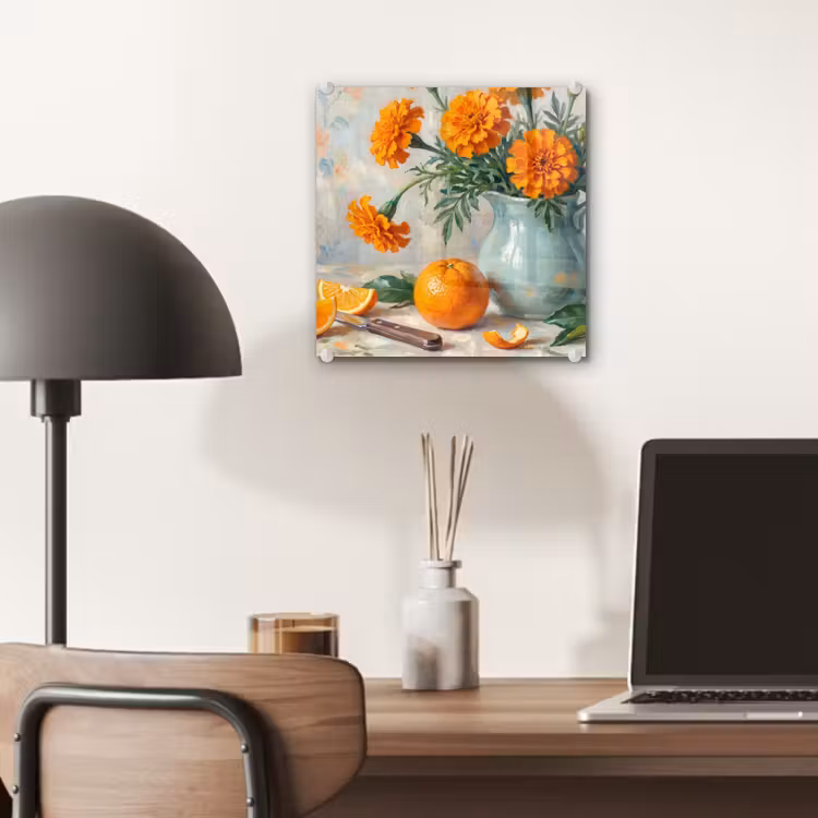 Glas schilderij - Eten - Oranje - Kunst — 7