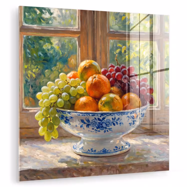 Glas schilderij - Fruit - Vensterbank - Natuur — 1