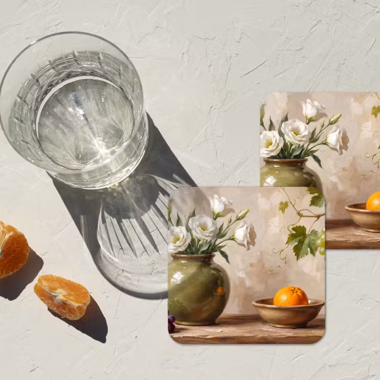 Onderzetter - Bloemen - Fruit - Stilleven — 2