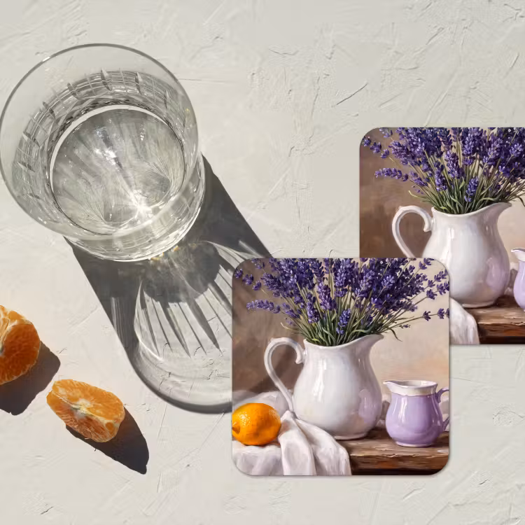 Onderzetter - Bloemen - Stilleven - Paars — 2