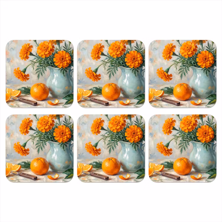 Onderzetter - Eten - Oranje - Kunst — 1