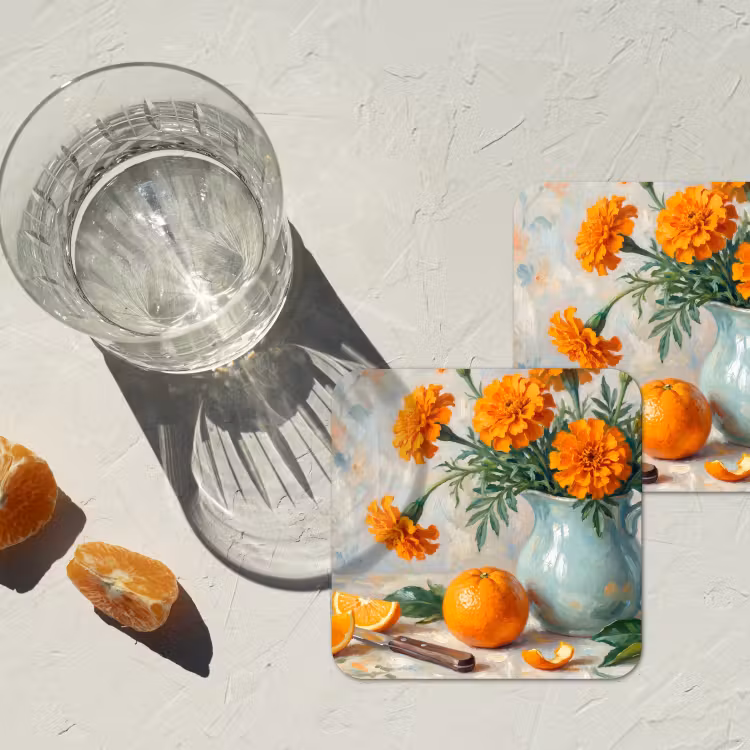 Onderzetter - Eten - Oranje - Kunst — 2