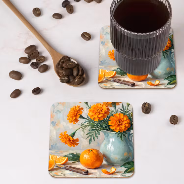Onderzetter - Eten - Oranje - Kunst — 4
