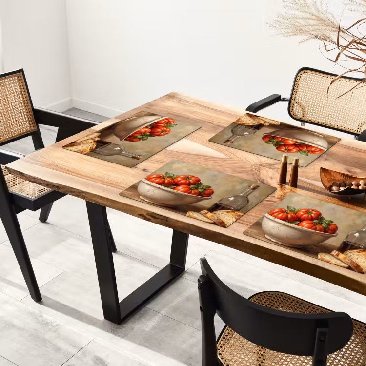 Placemat - 6 stuks - Tomaten - Kom - Eten — 5