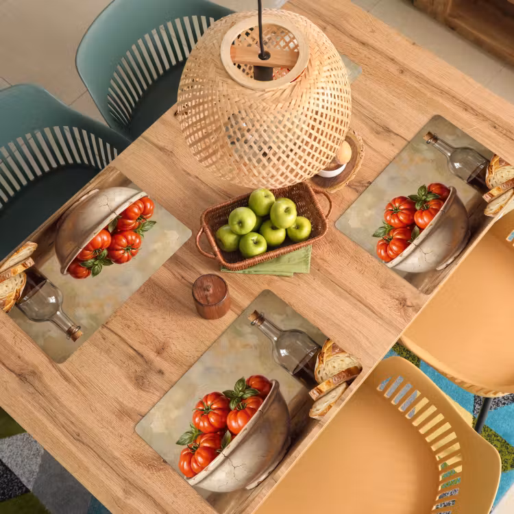 Placemat - 6 stuks - Tomaten - Kom - Eten — 6