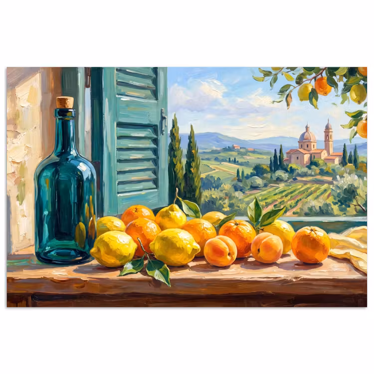 Poster - Fles - Fruit - Stilleven — 1