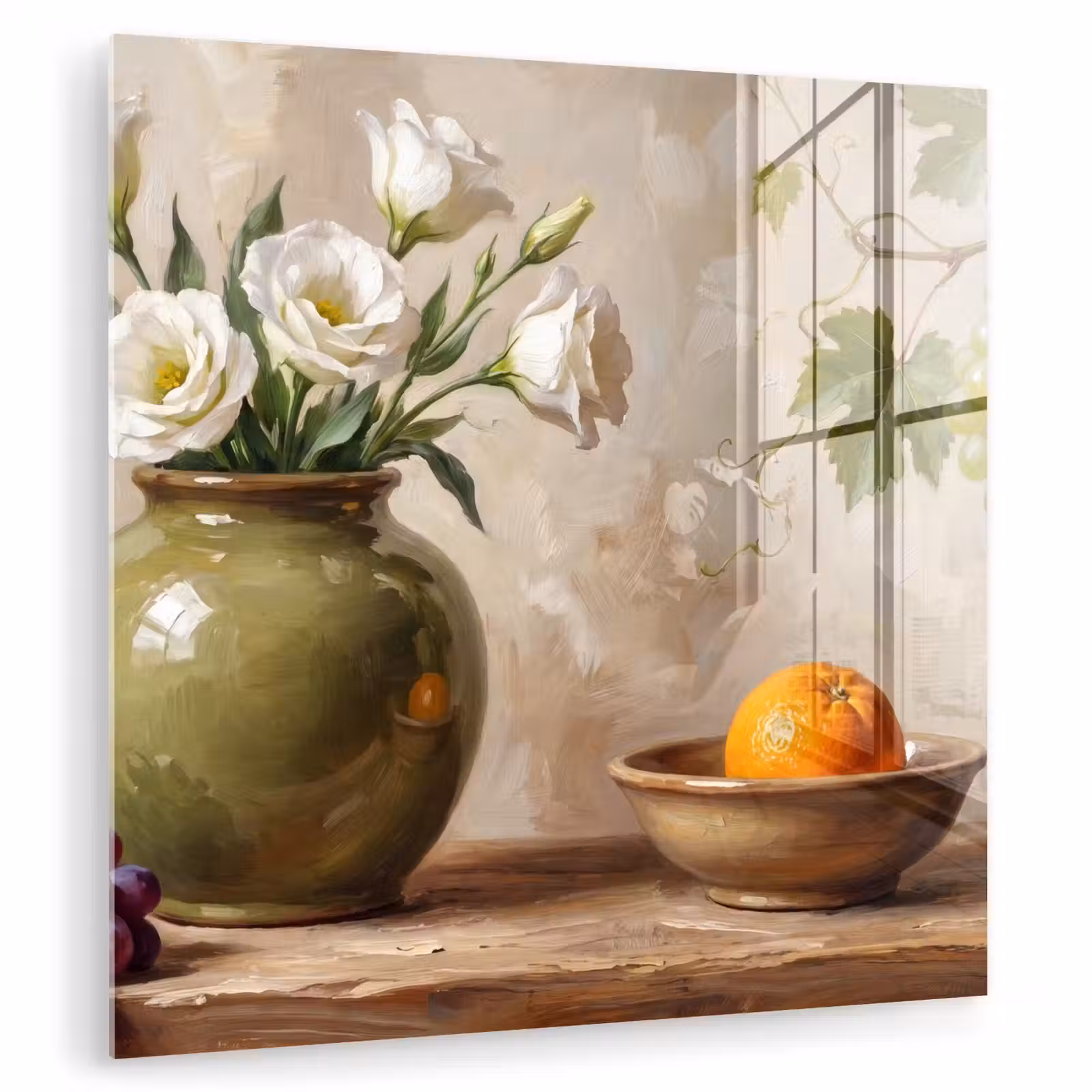 Glas schilderij - Bloemen - Fruit - Stilleven — 1