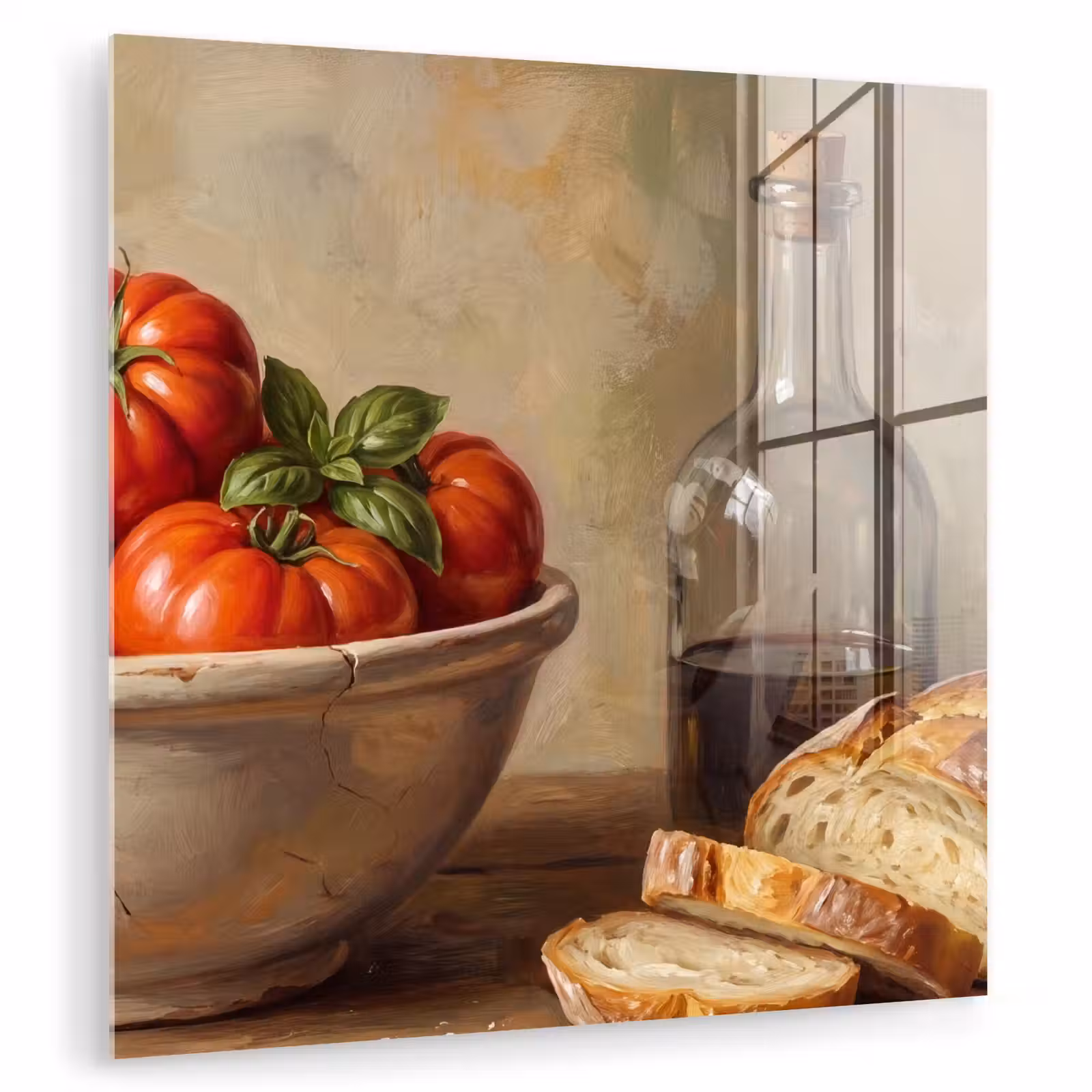 Glas schilderij - Tomaten - Kom - Eten — 1