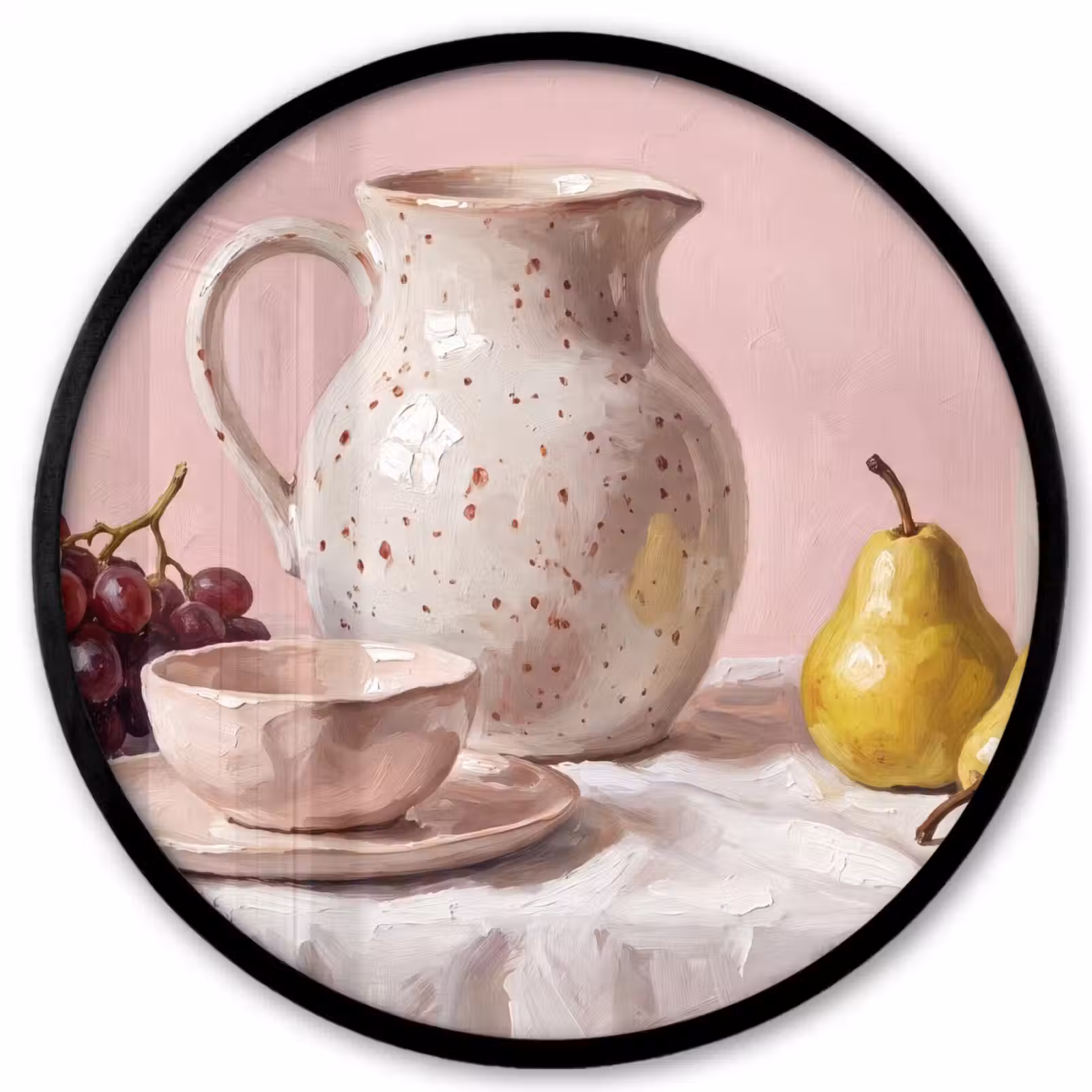 Ronde fotolijst - Stilleven - Fruit - Roze — 1