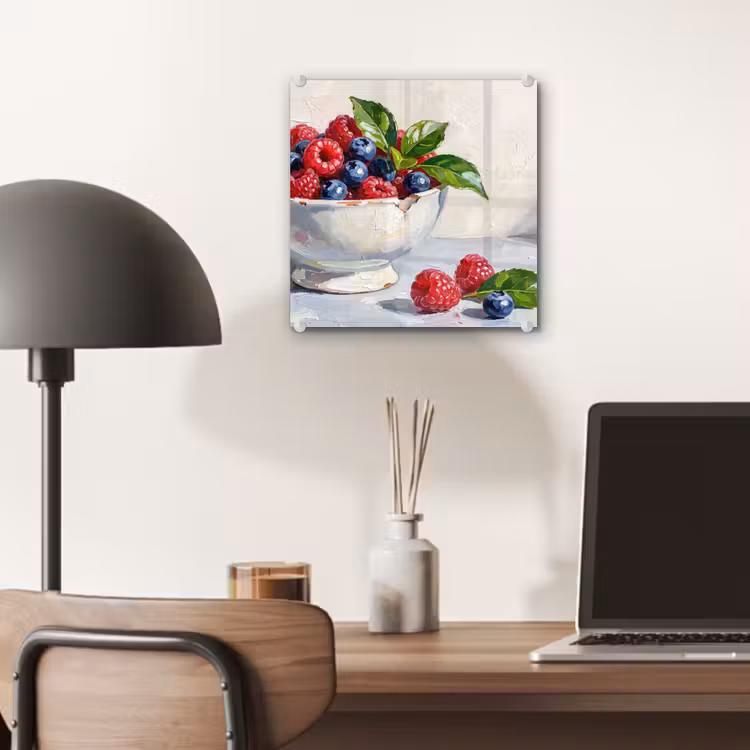 Glas schilderij - Bessen - Kom - Eten — 7