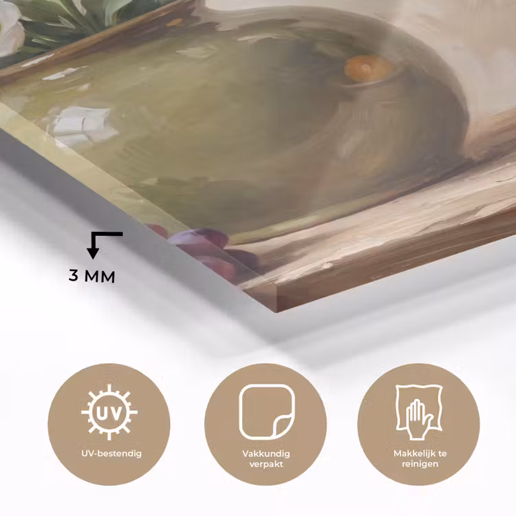 Glas schilderij - Bloemen - Fruit - Stilleven — 3