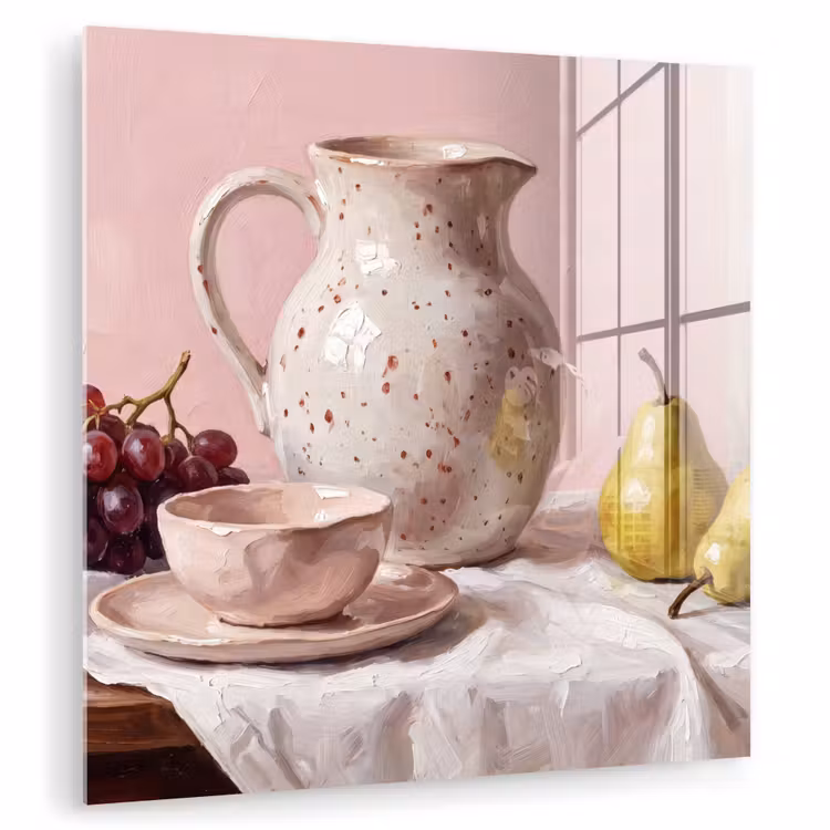 Glas schilderij - Stilleven - Fruit - Roze — 1