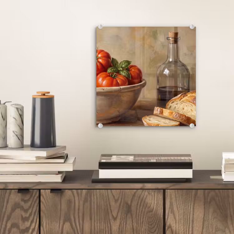 Glas schilderij - Tomaten - Kom - Eten — 2