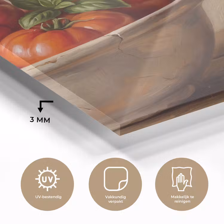 Glas schilderij - Tomaten - Kom - Eten — 3