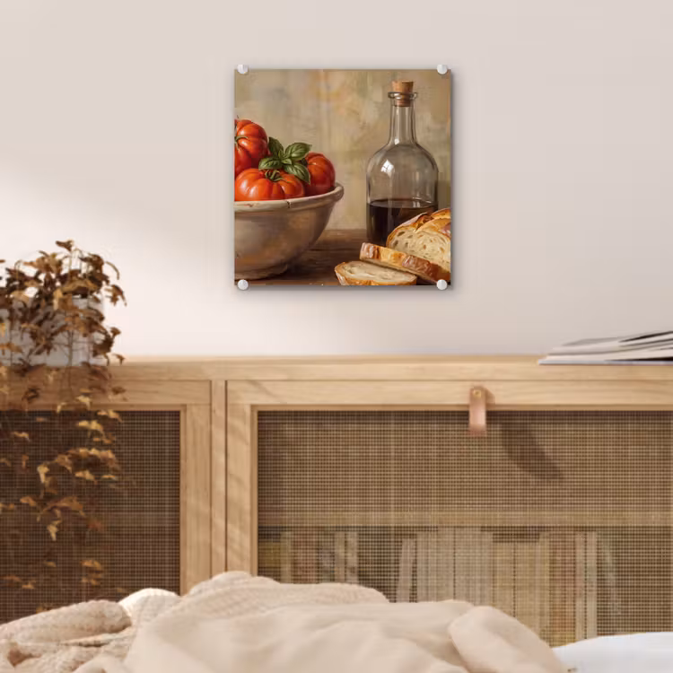 Glas schilderij - Tomaten - Kom - Eten — 5