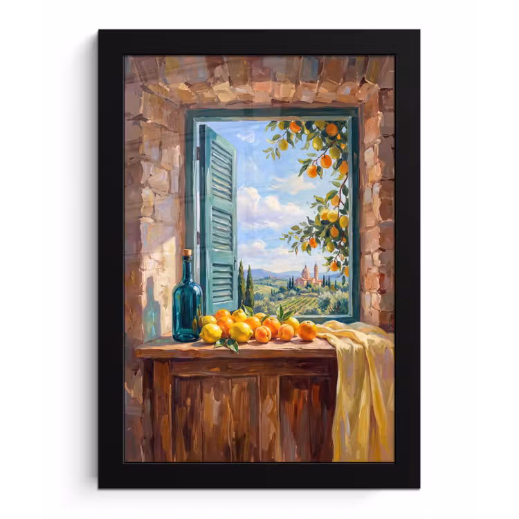 Poster met lijst - Fles - Fruit - Stilleven — 1