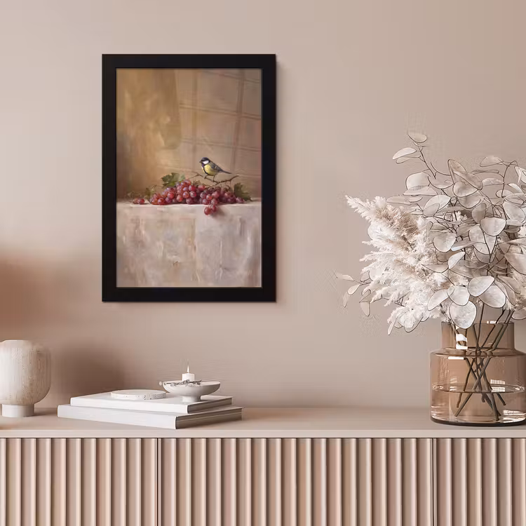 Poster met lijst - Vogel - Druiven - Stilleven — 5