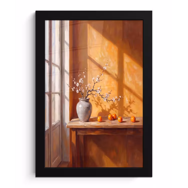 Poster met lijst - Witte bloemen - Stilleven — 1