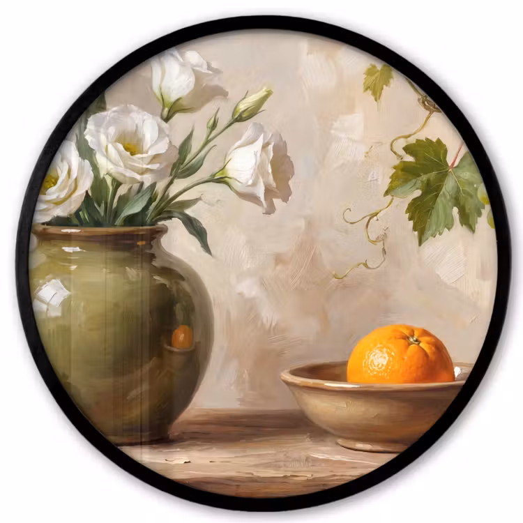 Ronde fotolijst - Bloemen - Fruit - Stilleven — 1