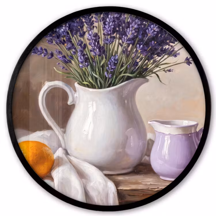 Ronde fotolijst - Bloemen - Stilleven - Paars — 1