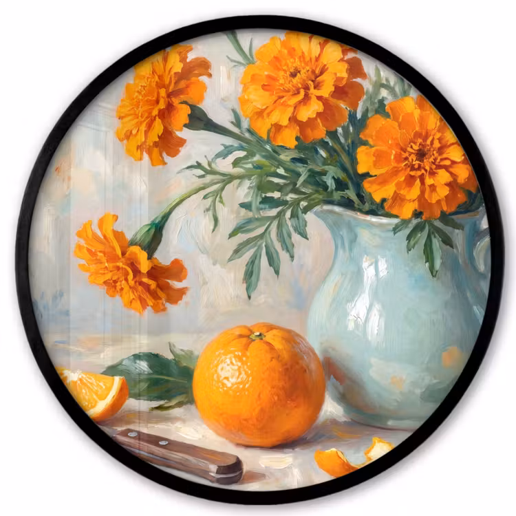 Ronde fotolijst - Eten - Oranje - Kunst — 1
