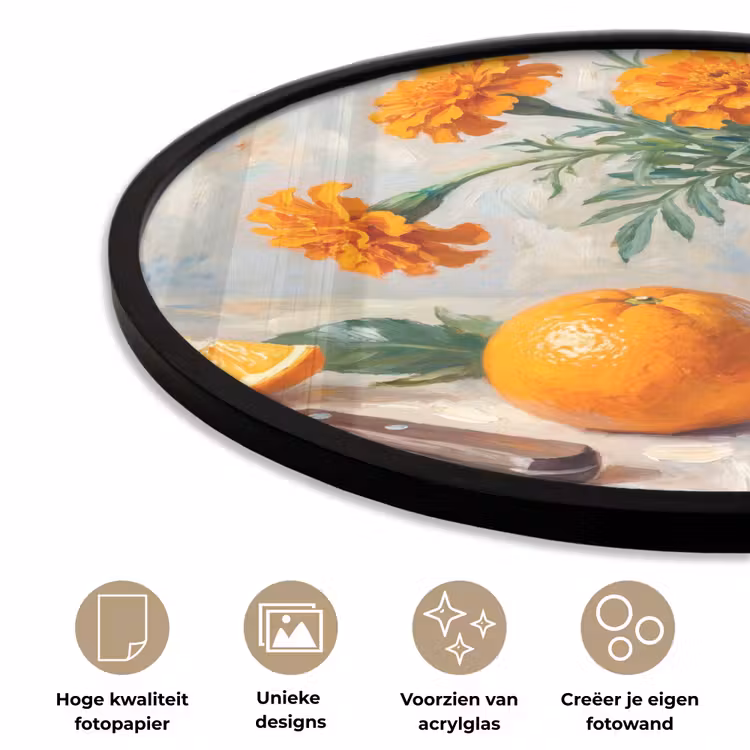 Ronde fotolijst - Eten - Oranje - Kunst — 2