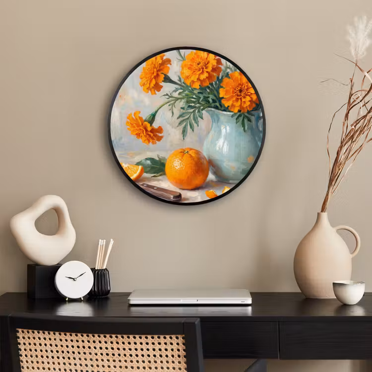 Ronde fotolijst - Eten - Oranje - Kunst — 3