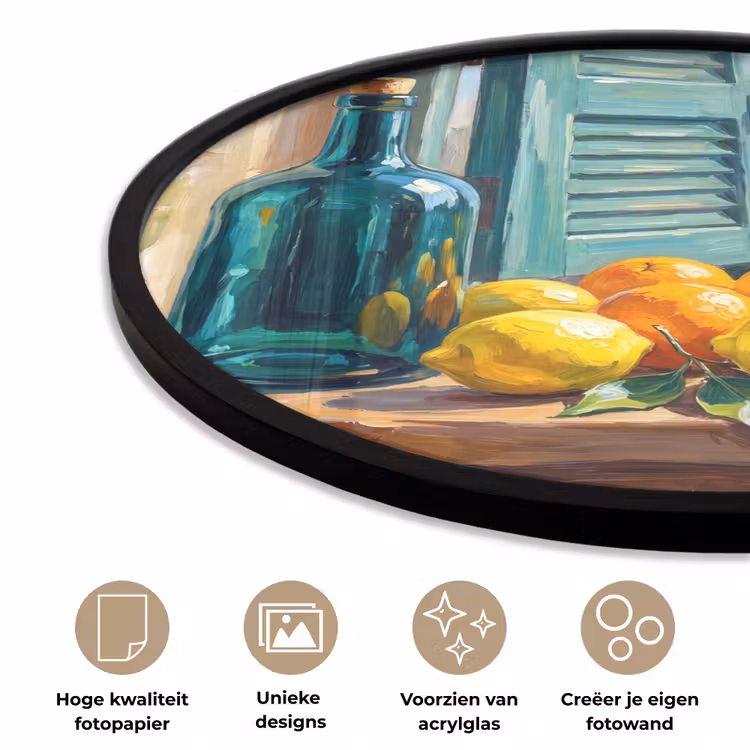 Ronde fotolijst - Fles - Fruit - Stilleven — 2
