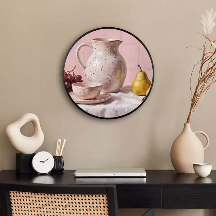 Ronde fotolijst - Stilleven - Fruit - Roze — 3